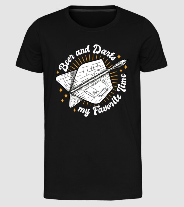 Bere și darts model negru pe tricou