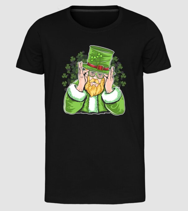 Sfântul Patrick Barbă irlandeză model negru pe tricou