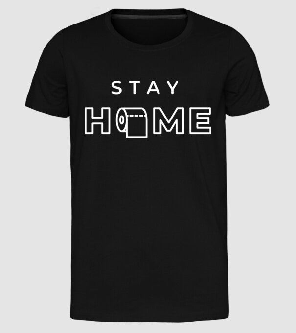 Stay home hârtie igienică model negru pe tricou