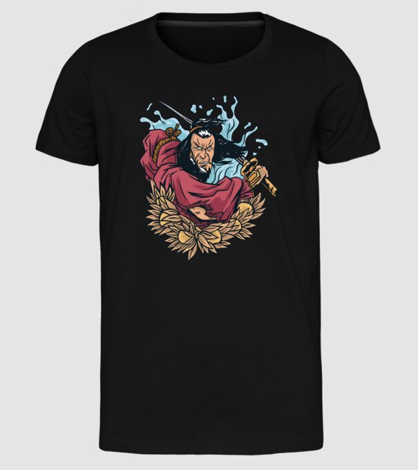 Samurai model negru pe tricou