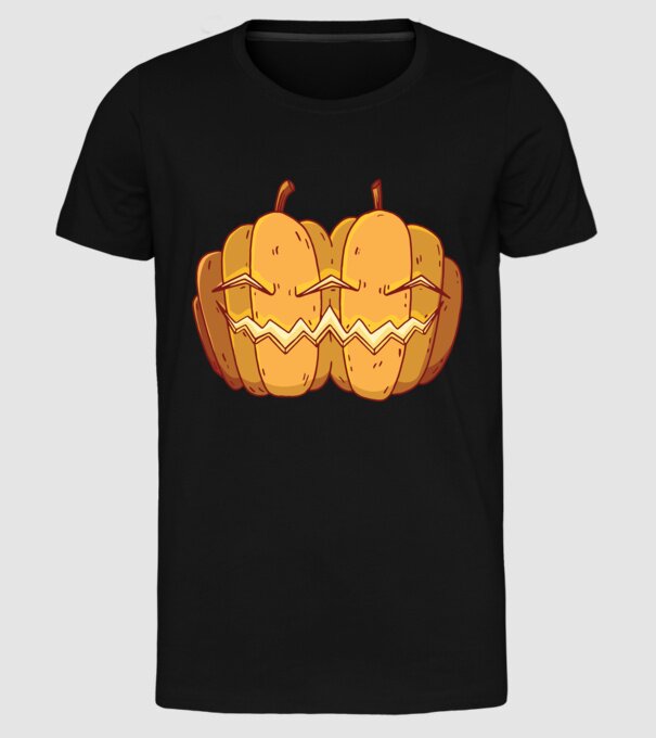 Dovleci siamezi de Halloween model negru pe tricou