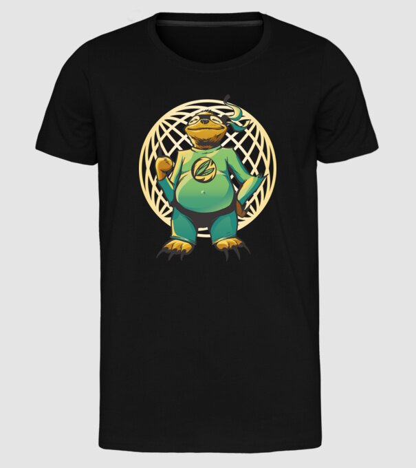 Leneș Super model negru pe tricou