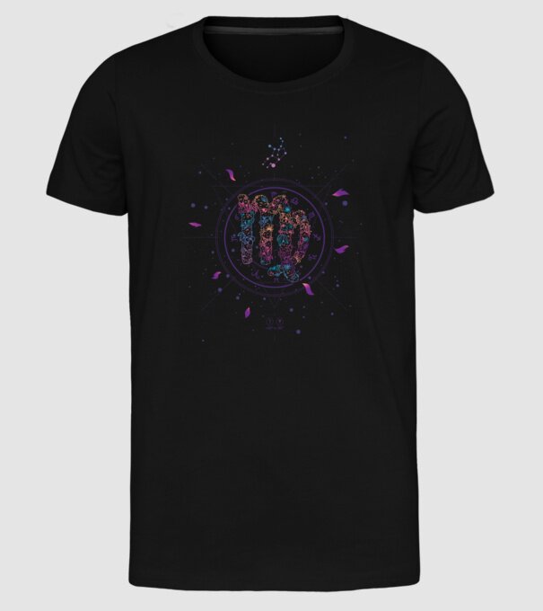 Virgo Zodiac model negru pe tricou