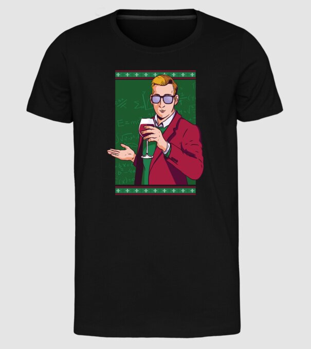 Profesor cu vin model negru pe tricou