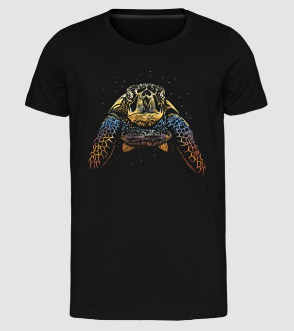 Broască țestoasă model negru pe tricou