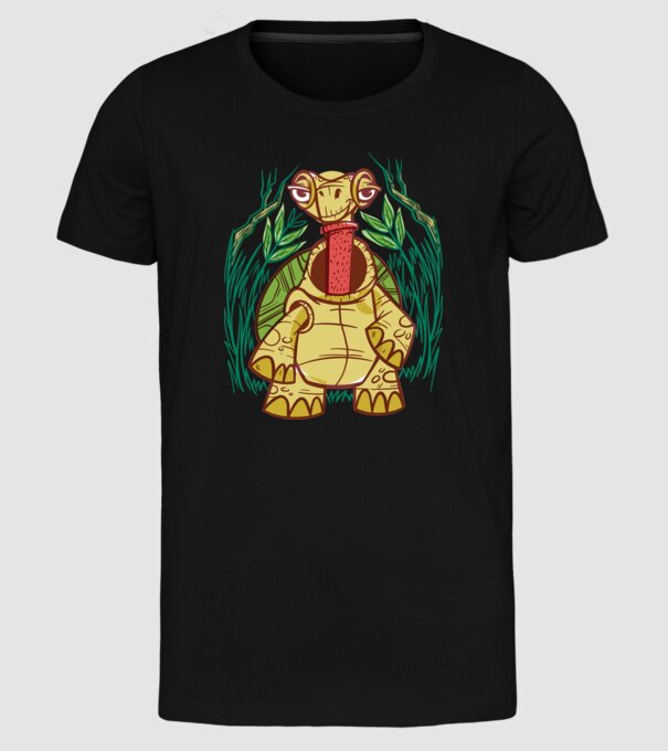 Gât Broască țestoasă model negru pe tricou