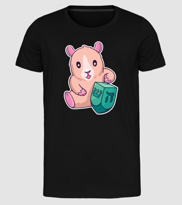 Porcușor de Guineea model negru pe tricou