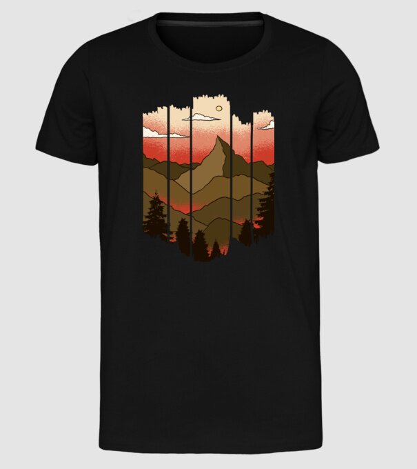 Imagine natură model negru pe tricou