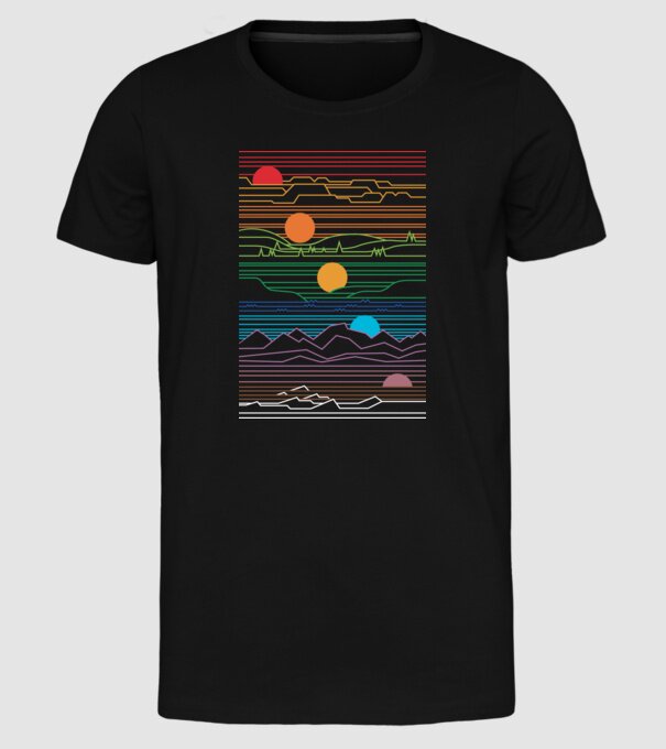 Linii Natură model negru pe tricou