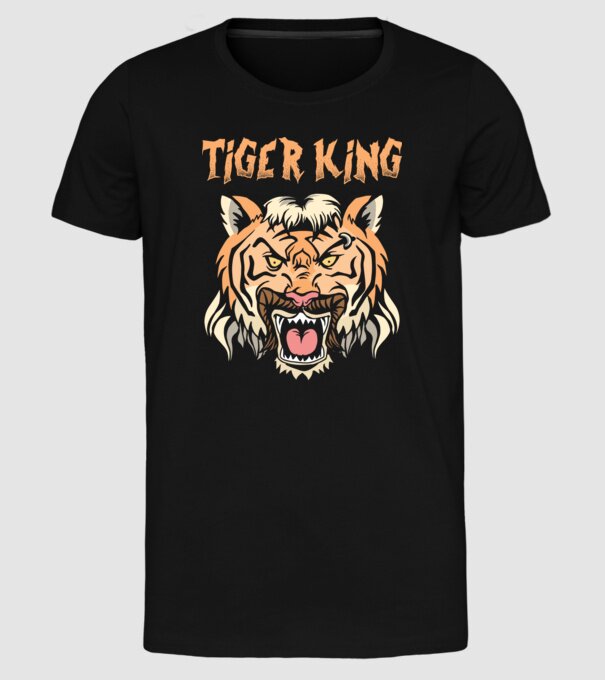 Tiger King model negru pe tricou