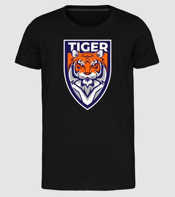 Stemă Tigru model negru pe tricou
