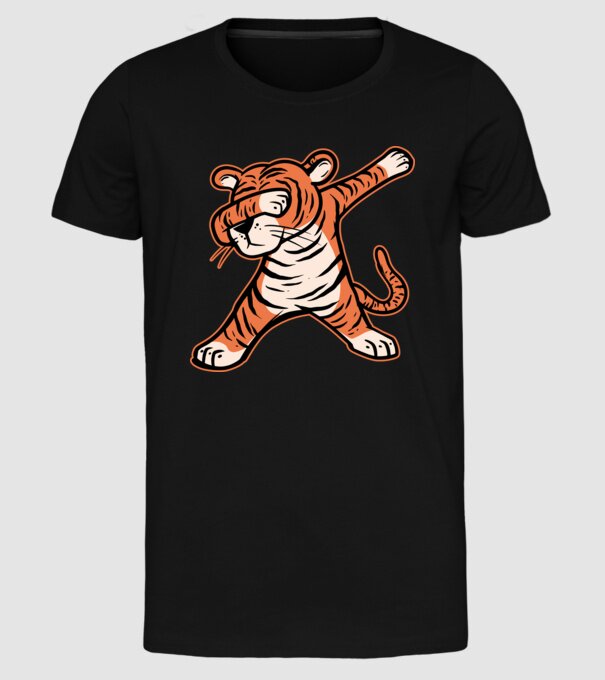 Tigru DAB model negru pe tricou