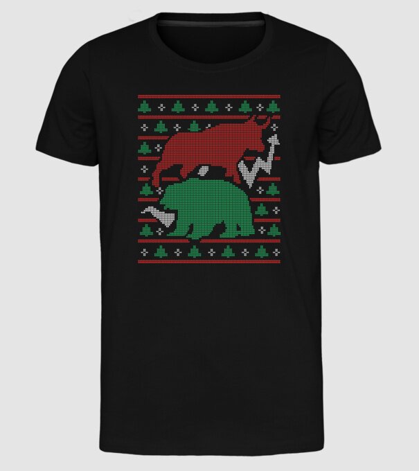 Pulover urât Bursa de valori model negru pe tricou