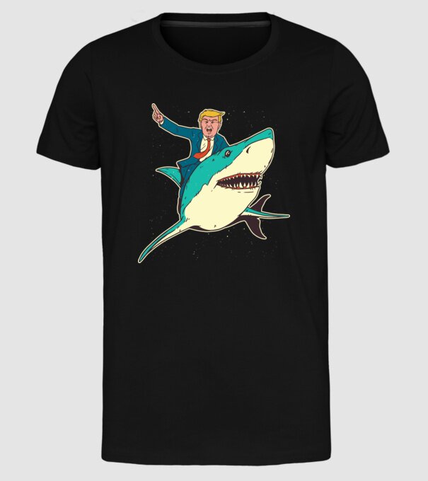 Trump Rechin model negru pe tricou