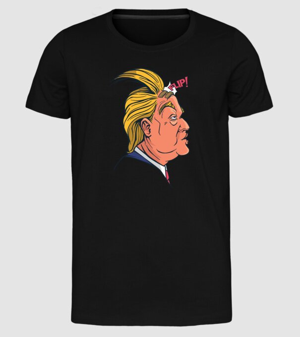 Trump Păr model negru pe tricou