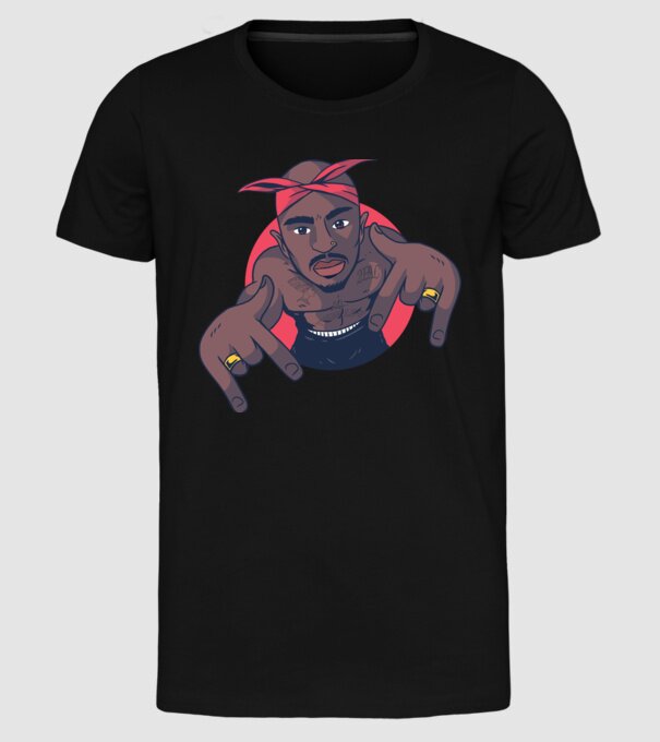 Tupac Shakur Rap model negru pe tricou