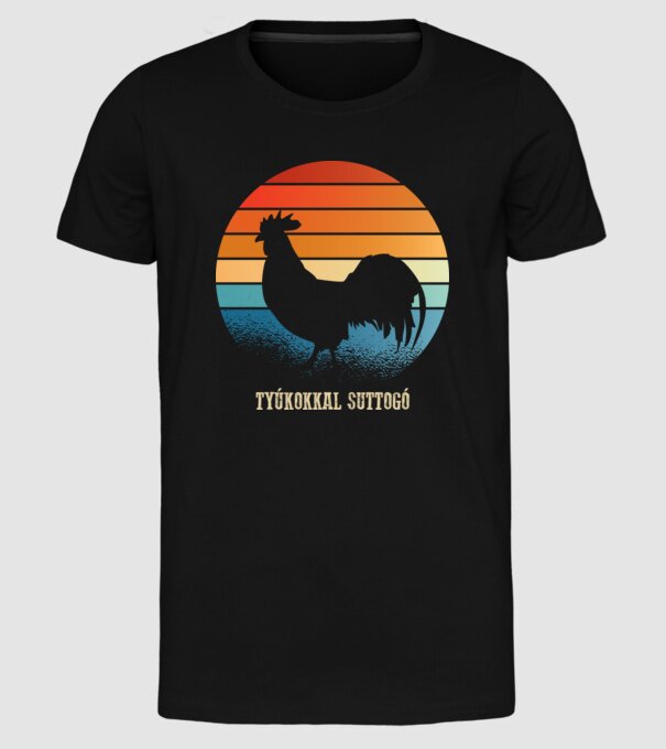 șoptind cu găinile model negru pe tricou