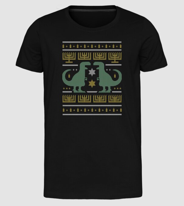 Dinozaur Pulover urât model negru pe tricou