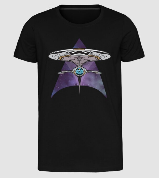 Navă spațială model negru pe tricou