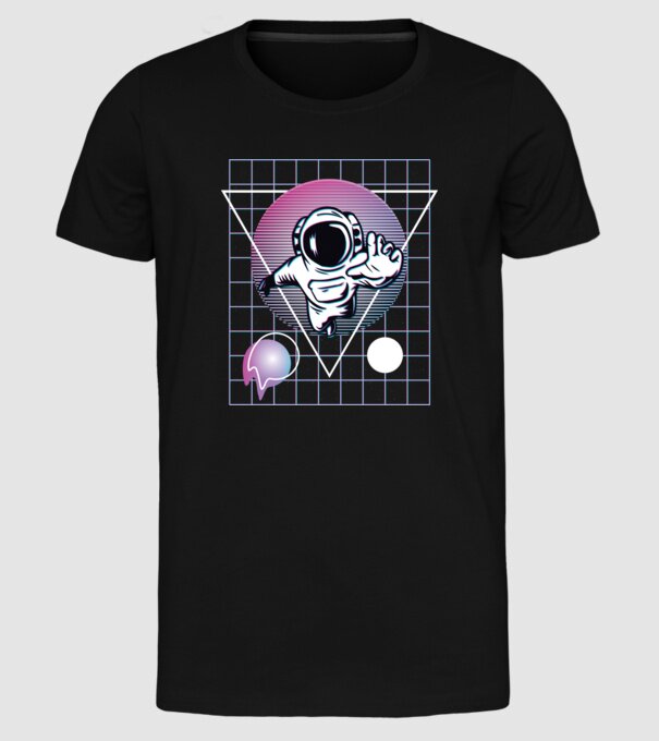 Astronaut Abstract model negru pe tricou
