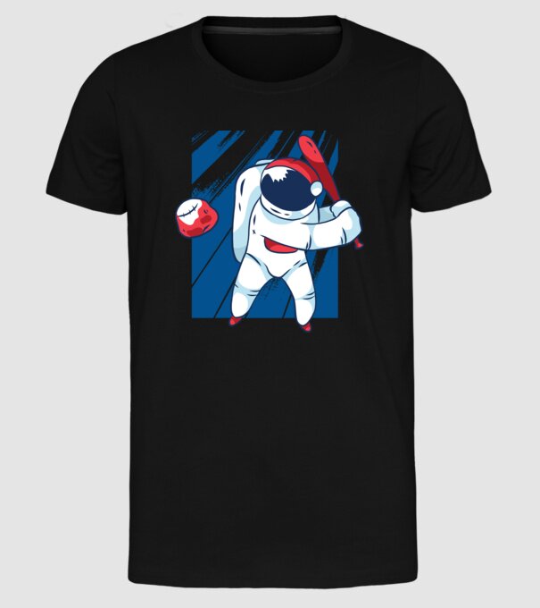 Baseball Astronaut model negru pe tricou