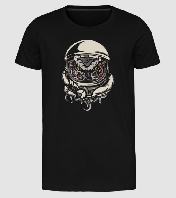 Cthulhu Astronaut model negru pe tricou