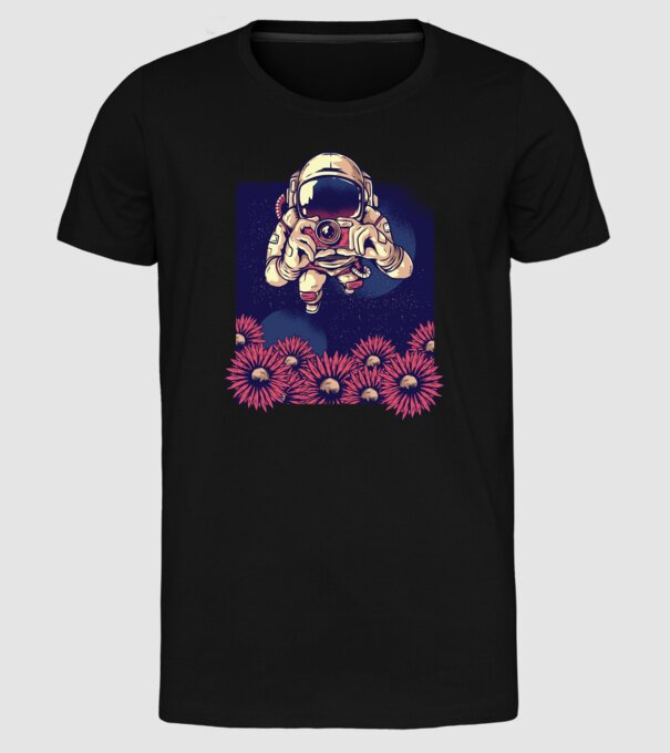 Astronaut Fotograf model negru pe tricou