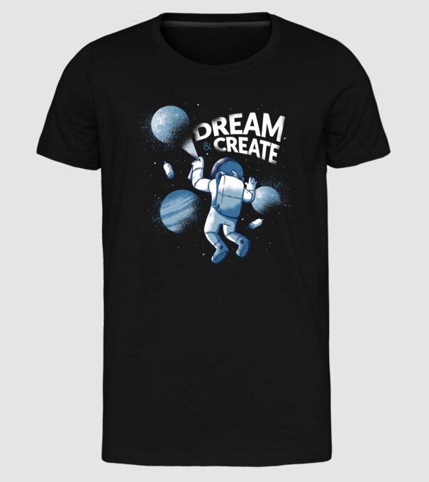 Graffiti Astronaut model negru pe tricou