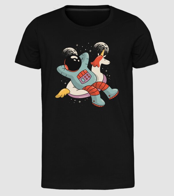 Odihnă Astronaut model negru pe tricou