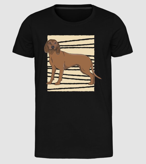 Câine de vânătoare model negru pe tricou