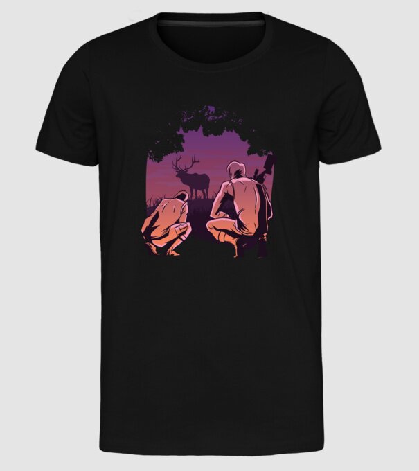 Vânătoare model negru pe tricou