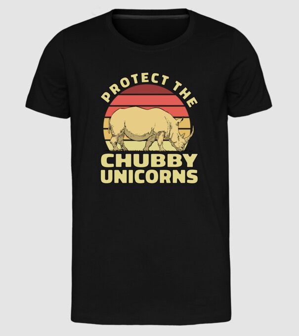Protejați Unicornii - Rinocerii plinuți model negru pe tricou