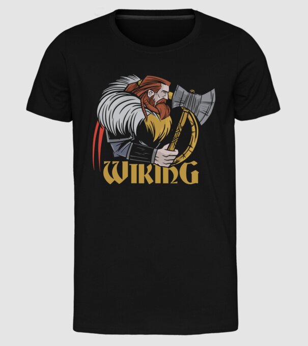 Viking model negru pe tricou