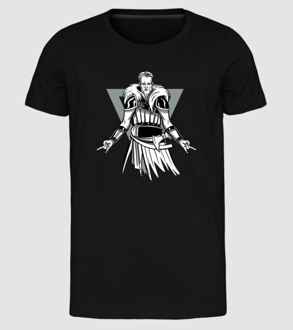 Războinic Viking model negru pe tricou