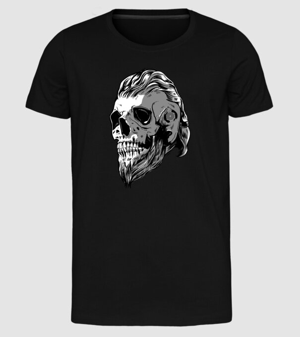 Craniu Viking model negru pe tricou