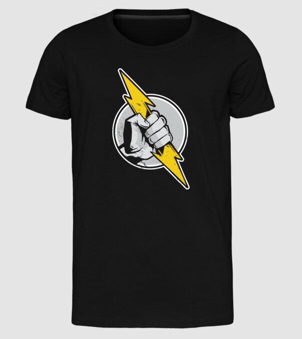 Tricou Electrician model negru pe tricou