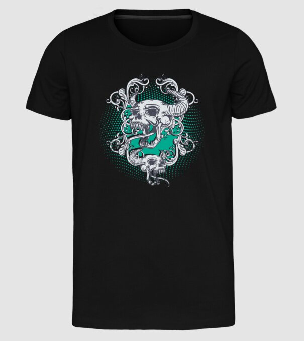 Vintage Craniu model negru pe tricou