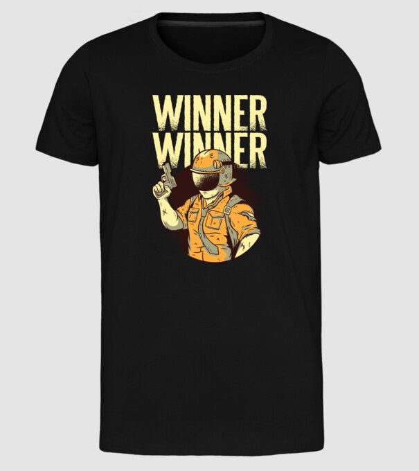Winner Winner Chicken Dinner PUBG tricou model negru pe tricou