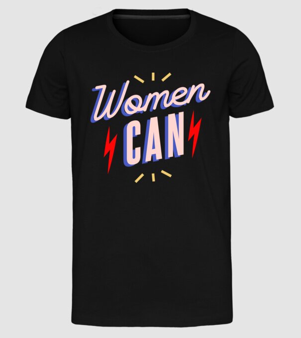 Women Can de Ziua Femeii model negru pe tricou