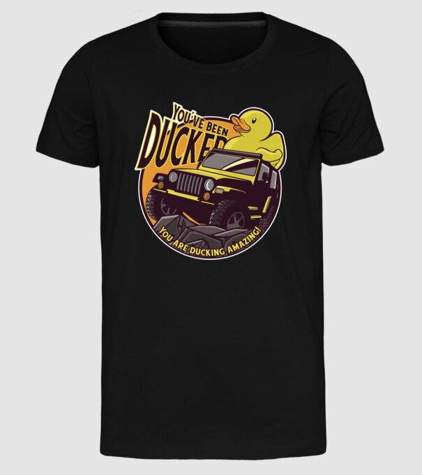 'You''ve been ducked - Off road SUV' model negru pe tricou