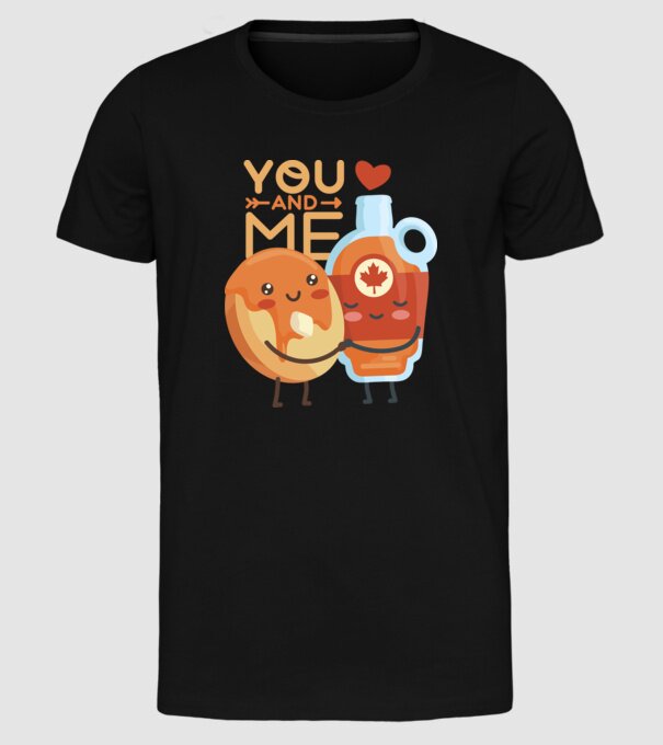 'You and Me tricou cuplu pentru Valentine''s Day' model negru pe tricou