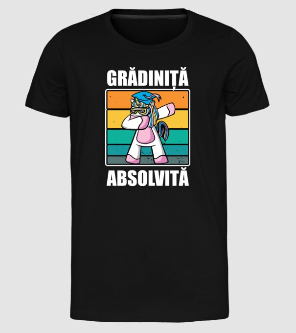 Absolvită grădiniță model negru pe tricou