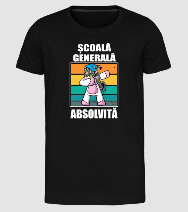 Absolvită școală generală model negru pe tricou