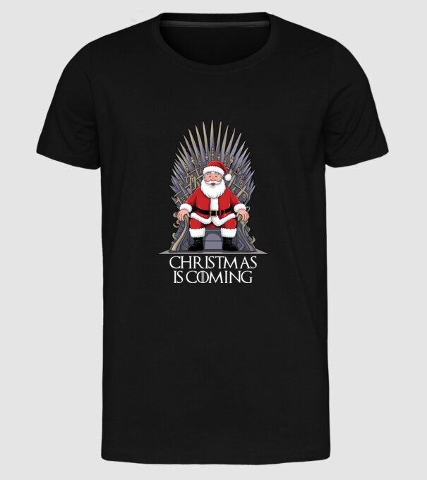 Christmas is Coming Negru model negru pe tricou