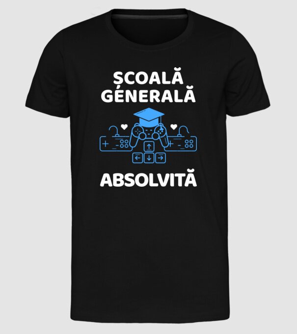 Școală generală absolvită model negru pe tricou
