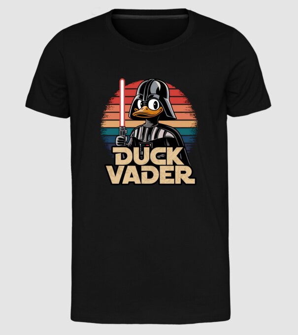 Duck Vader model negru pe tricou