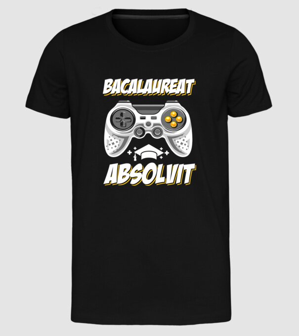 Gameri şcoală Bacalaureat model negru pe tricou