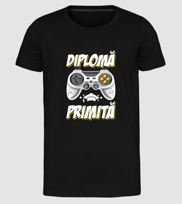 Gameri şcoală Diplomă model negru pe tricou