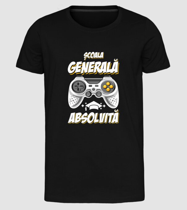 Gameri şcoală școală generală model negru pe tricou