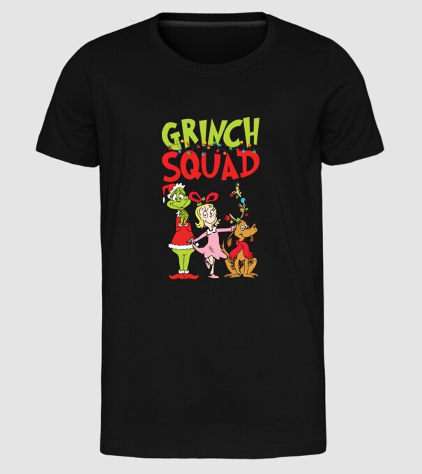 Grinch Squad model negru pe tricou